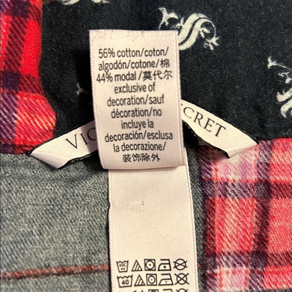 Victoria's Secret Red and Black Plaid Sleep Shirt Size Large - Picture 5 of 5